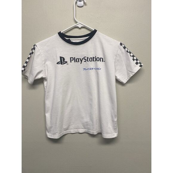 Zara Kids Official Sony Playstation T-Shirt Size 8 white with Japanese Writing - Picture 1 of 9